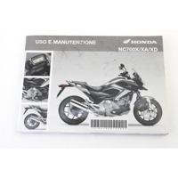 HONDA NC 700 X 1050201301D MANUALE USO E MANUTENZIONE RC63 12 - 13 OWNER'S MANUAL