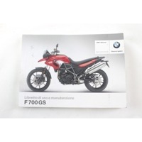 BMW F 700 GS 01408358534 MANUALE USO E MANUTENZIONE K70 14 - 17 OWNER'S HANDBOOK 01408393984